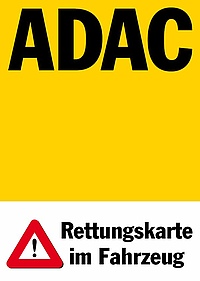 Die ADAC Plakette für die Rettungskarte im Fahrzeug.